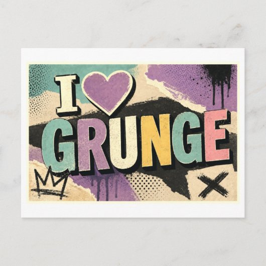 Carte Postale "J'[Aime] Grunge" (Devant)