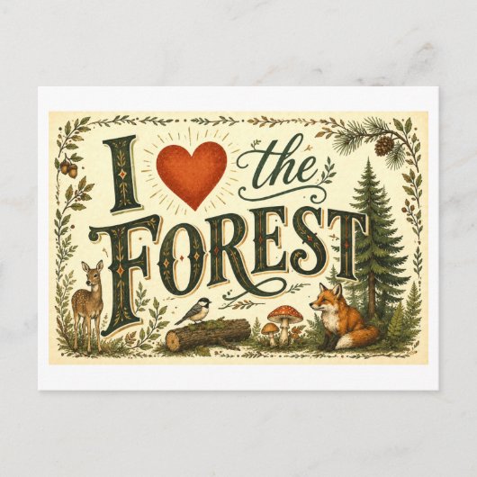 Carte Postale J'[Aime] la Forêt (Devant)