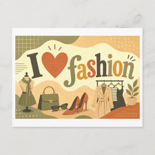 Carte Postale "J'[Aime] La Mode" (Devant)