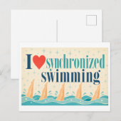 Carte Postale "J'[Aime] La Natation Synchronisée" (Devant / Derrière)
