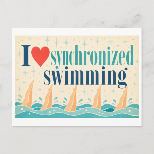 Carte Postale "J'[Aime] La Natation Synchronisée" (Devant)