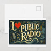 Carte Postale J'[aime] la radio publique (Devant / Derrière)