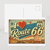Carte Postale "J [aime] la route 66" (Devant / Derrière)