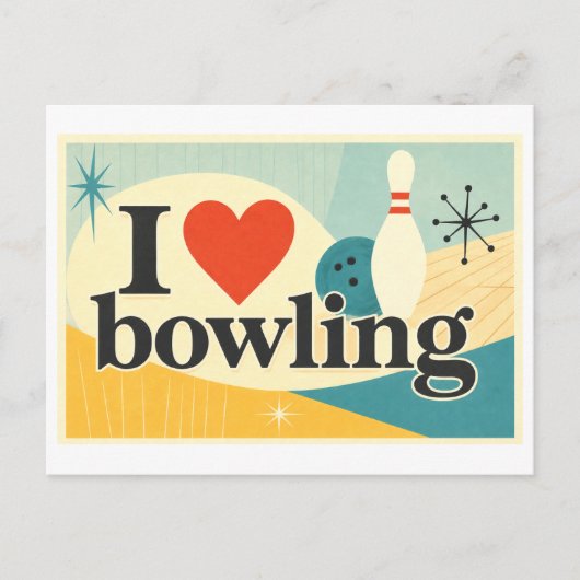 Carte Postale "J'[Aime] Le Bowling" (Devant)