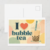 Carte Postale "J'[Aime] le Bubble Tea" (Devant / Derrière)