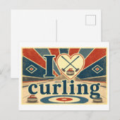 Carte Postale "J'[aime] le curling" (Devant / Derrière)