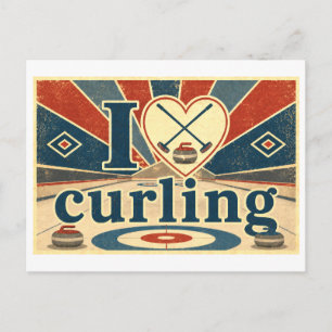 Carte Postale "J'[aime] le curling"