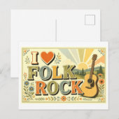 Carte Postale "J'[Aime] Le Folk Rock" (Devant / Derrière)