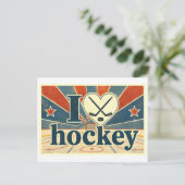Carte Postale "J'[Aime] Le Hockey" (Debout devant)