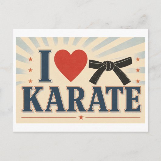 Carte Postale "J'[Aime] le Karaté" (Devant)