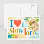 Carte Postale "J'[Aime] le Loris lent" (Devant / Derrière)