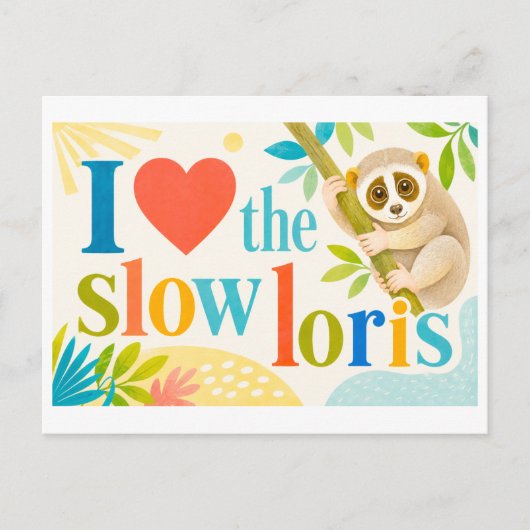 Carte Postale "J'[Aime] le Loris lent" (Devant)