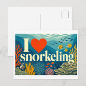 Carte Postale "J'[aime] le snorkeling" (Devant / Derrière)
