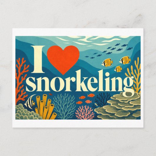 Carte Postale "J'[aime] le snorkeling" (Devant)