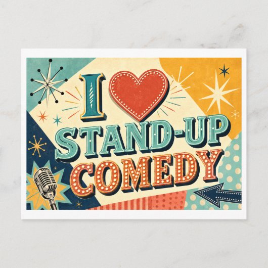 Carte Postale "J'[Aime] le Stand-Up" (Devant)