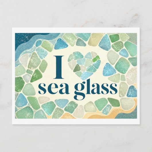 Carte Postale "J'[Aime] Le Verre De Mer" (Devant)