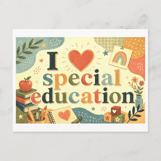 Carte Postale "J'[Aime] L'Éducation Spéciale" (Devant)