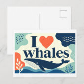 Carte Postale "J'[Aime] les baleines" (Devant / Derrière)