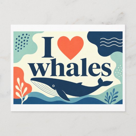 Carte Postale "J'[Aime] les baleines" (Devant)