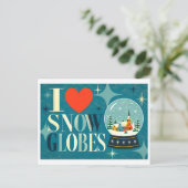 Carte Postale "J'[Aime] les Boules à Neige" (Debout devant)