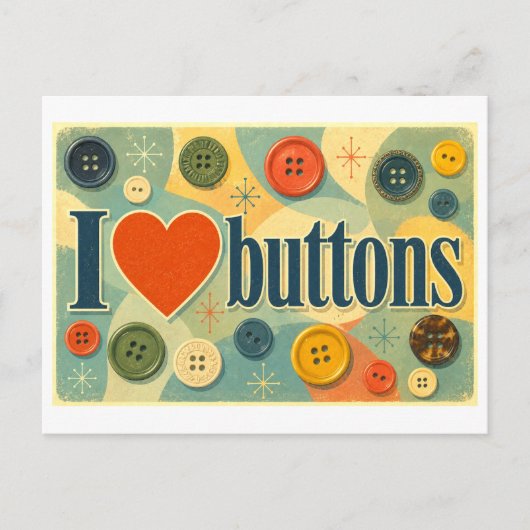 Carte Postale "J'[aime] les boutons" (Devant)