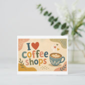 Carte Postale "J'[Aime] Les Cafés" (Debout devant)