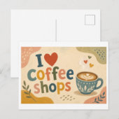 Carte Postale "J'[Aime] Les Cafés" (Devant / Derrière)