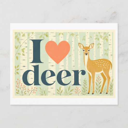 Carte Postale "J'[Aime] les cerfs" (Devant)