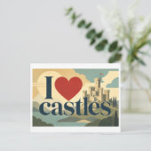 Carte Postale "J'[Aime] les châteaux" (Debout devant)