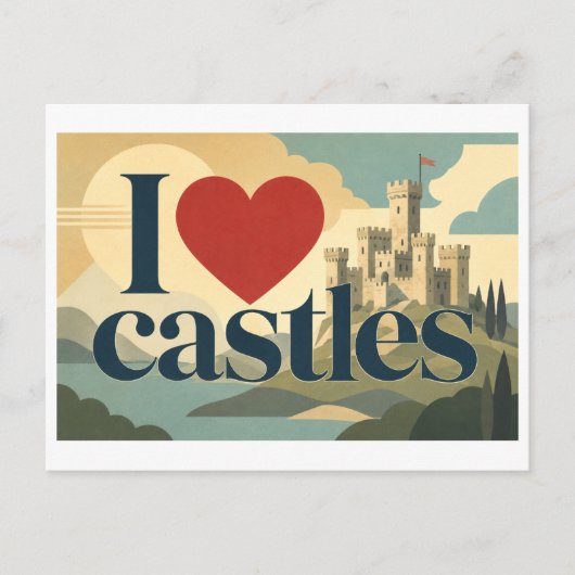 Carte Postale "J'[Aime] les châteaux" (Devant)