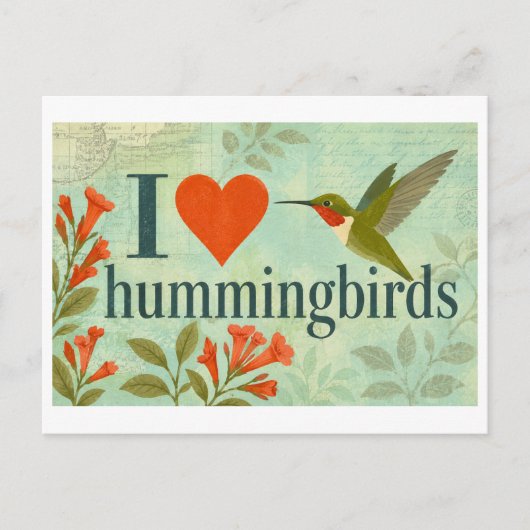 Carte Postale "J'[Aime] Les Colibris" (Devant)