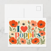 Carte Postale "J'[aime] les coquelicots" (Devant / Derrière)