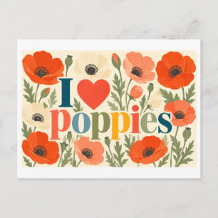 Carte Postale "J'[aime] les coquelicots"