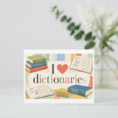 Carte Postale "J'[Aime] les dictionnaires" (Debout devant)