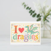 Carte Postale "J'[aime] les dragons" (Debout devant)