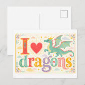 Carte Postale "J'[aime] les dragons" (Devant / Derrière)