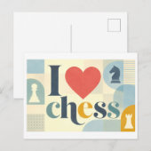 Carte Postale "J'[aime] les échecs" (Devant / Derrière)