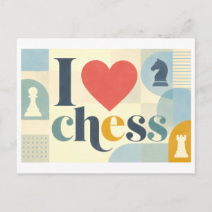 Carte Postale "J'[aime] les échecs"