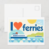 Carte Postale "J'[Aime] les ferry" (Devant / Derrière)