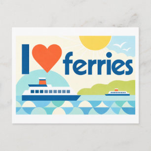 Carte Postale "J'[Aime] les ferry"