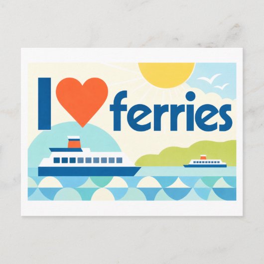 Carte Postale "J'[Aime] les ferry" (Devant)