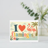 Carte Postale "J'[Aime] Les Flamants" (Debout devant)
