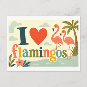 Carte Postale "J'[Aime] Les Flamants"