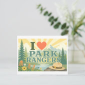 Carte Postale "J'[Aime] les gardes de parc" (Debout devant)