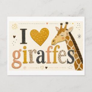 Carte Postale "J'[Aime] les girafes"