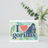 Carte Postale "J'[Aime] les Gorilles" (Debout devant)