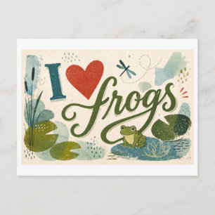 Carte Postale "J'[Aime] Les Grenouilles"