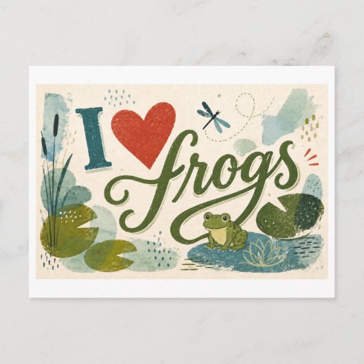 Carte Postale "J'[Aime] Les Grenouilles" (Devant)