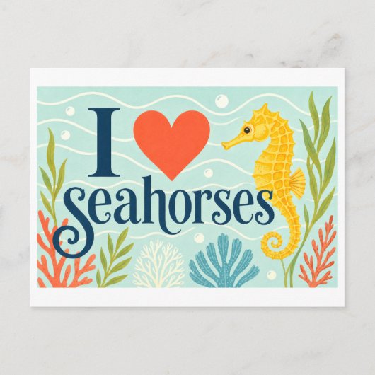Carte Postale "J'[Aime] les hippocampes" (Devant)