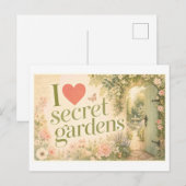 Carte Postale "J'[Aime] Les Jardins Secrets" (Devant / Derrière)